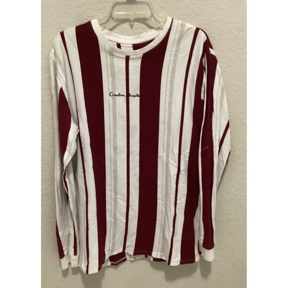 Rustic Soul Red & White Striped Long-Sleeve Crewneck Shirt Size XL - Picture 2 of 5